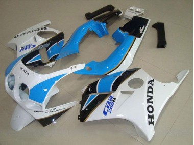 1988-1989 Honda CBR250RR MC19 Motorcycle Fairing - White Light Blue Glossy Black UK Manufacturers