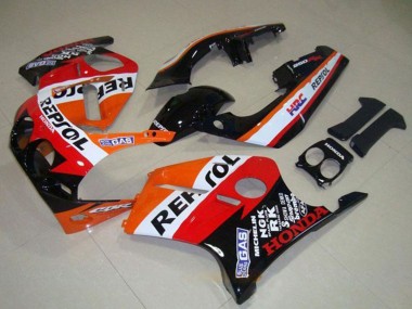 1988-1989 Honda CBR250RR MC19 Motorcycle Fairings - Orange White Red Glossy Black Repsol UK Manufacturers