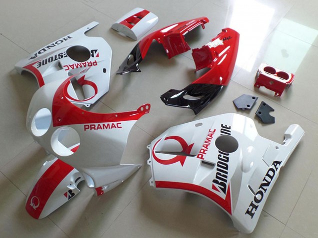 1990-1998 Honda CBR250RR MC22 Motorcycle Fairings - White Red Pramac Bridgestone UK Manufacturers