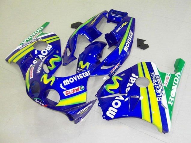 1990-1998 Honda CBR250RR MC22 Motorcycle Fairings - Blue Yellow Green MoviStar Castrol UK Manufacturers