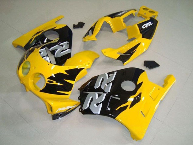 1990-1998 Honda CBR250RR MC22 Motorcycle Fairing - Yellow Glossy Black UK Manufacturers