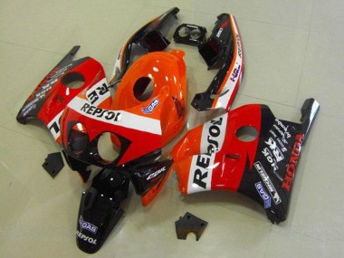 1990-1998 Honda CBR250RR MC22 Motorcycle Fairings - Orange White Red Glossy Black HRC Repsol UK Manufacturers