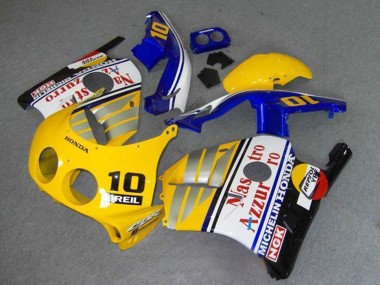 1990-1998 Honda CBR250RR MC22 Motorcycle Fairings - Yellow Blue Silver White Red Nastro Azzurro Breil 10 UK Manufacturers
