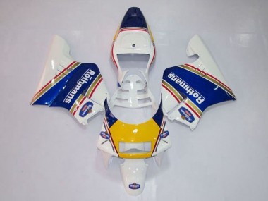 1994-1996 Honda NSR250R MC28 P4 Motorcycle Fairings - White Blue Yellow Gold Rothmans UK Manufacturers