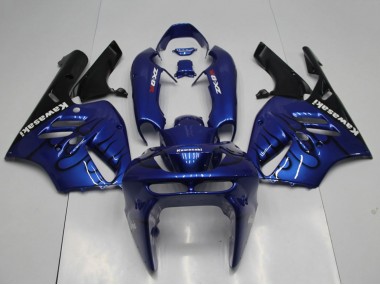 1994-1997 Kawasaki ZX9R Motorcycle Fairings - Blue Black Flame UK Manufacturers