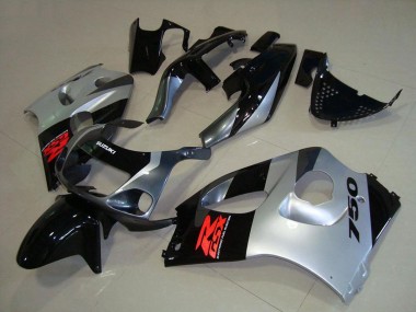 1996-2000 Suzuki GSXR 750 Motorcycle Fairings - Glossy Black Silver UK Manufacturers