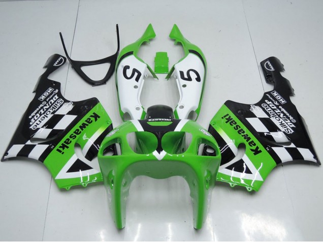 1996-2003 Kawasaki ZX7R Motorcycle Fairings - Green White Black 5 UK Manufacturers