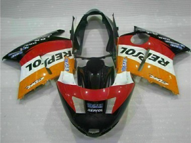 1996-2007 Honda CBR1100XX Blackbird Motorcycle Fairing - Orange White Red Glossy Black Repsol UK Manufacturers