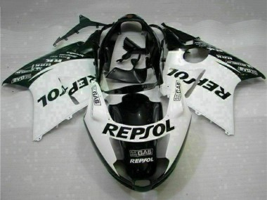 1996-2007 Honda CBR1100XX Blackbird Motorcycle Fairings - White Glossy Black Repsol UK Manufacturers