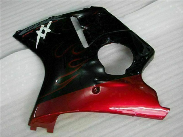 1996-2007 Honda CBR1100XX Blackbird Abs Motorcycle Fairing - Glossy Black Red Flame UK Manufacturers
