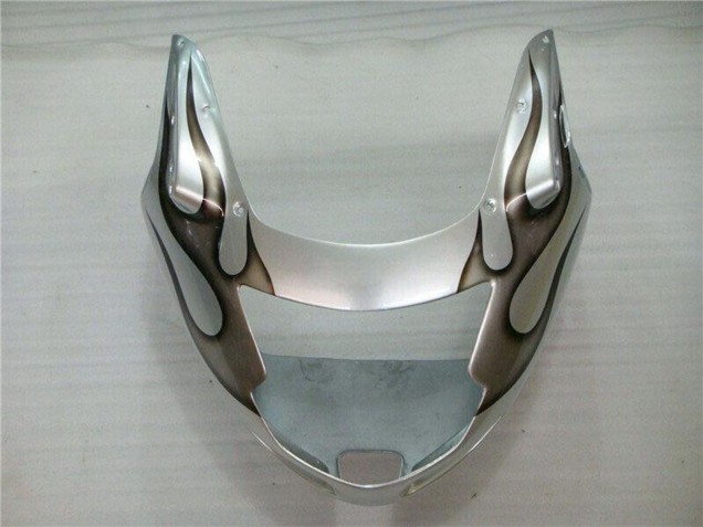 1996-2007 Honda CBR1100XX Blackbird Motorcycle Fairing - Silver Black Flame UK Manufacturers