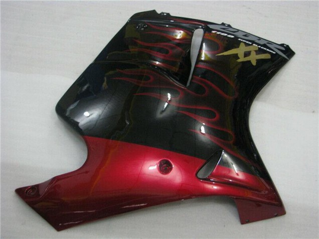 1996-2007 Honda CBR1100XX Blackbird Abs Motorcycle Fairings - Glossy Black Red Flame UK Manufacturers