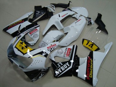 1998-1999 Honda CBR900RR 919 Motorcycle Fairings - White Yellow Glossy Black Playboy 14 UK Manufacturers