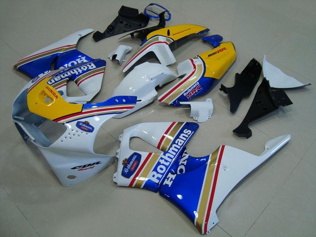 1998-1999 Honda CBR900RR 919 Motorcycle Fairings - White Blue Yellow Rothmans UK Manufacturers