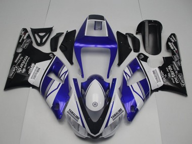 1998-1999 Yamaha YZF R1 Motorcycle Fairings - Blue White Glossy Black Yamalube Motards UK Manufacturers