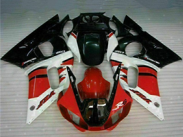 1998-2002 Yamaha YZF R6 Motorcycle Fairing - White Red Glossy Black UK Manufacturers