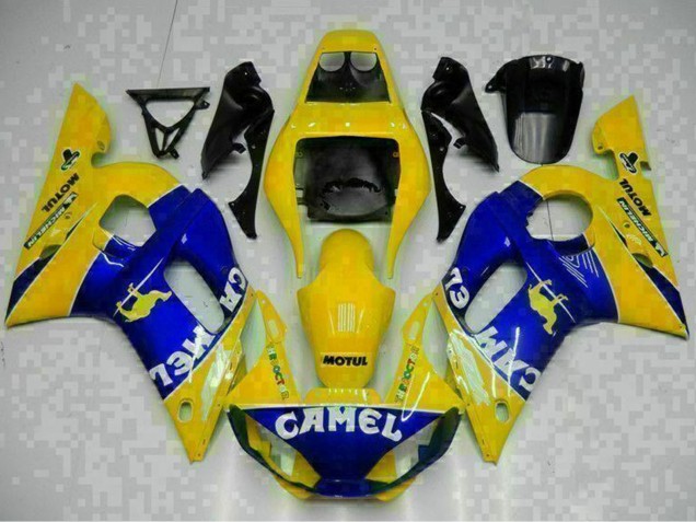 1998-2002 Yamaha YZF R6 Motorcycle Fairings - Yellow Blue White Camel Motul UK Manufacturers