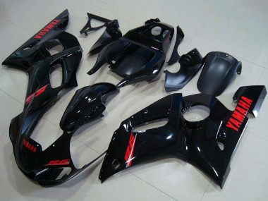 1998-2002 Yamaha YZF R6 Motorcycle Fairings - Glossy Black Red Decals UK Manufacturers