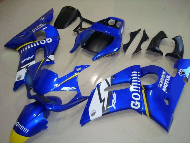 1998-2002 Yamaha YZF R6 Motorcycle Fairings - Blue White Yellow Go Motul UK Manufacturers