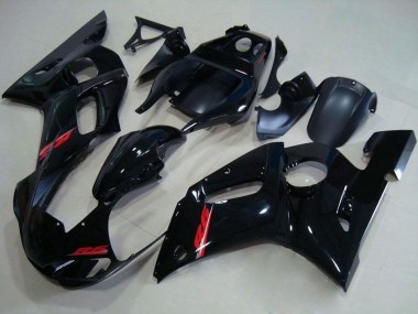 1998-2002 Yamaha YZF R6 Motorcycle Fairings - Glossy Black Red Decal UK Manufacturers