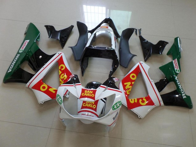 2000-2001 Honda CBR900RR 929 Motorcycle Fairings - White Red Green Glossy Black San Carlo UK Manufacturers