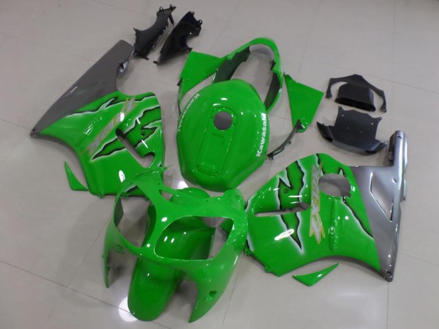 2000-2001 Kawasaki ZX12R Motorcycle Fairings - Green Silver UK Manufacturers