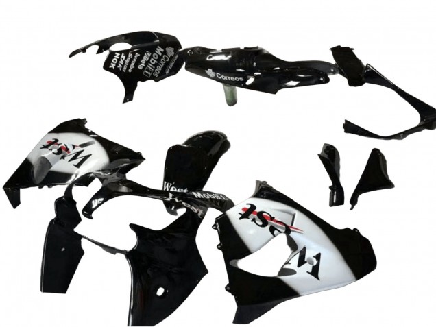2000-2001 Kawasaki ZX9R Motorcycle Fairing - Glossy Black White West UK Manufacturers