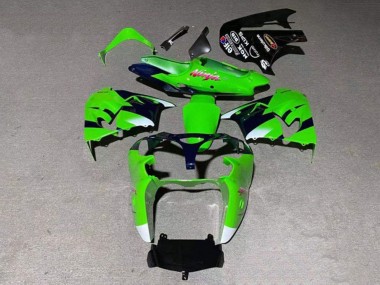 2000-2001 Kawasaki ZX9R Motorcycle Fairing - Green White Glossy Black UK Manufacturers