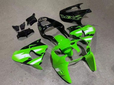 2000-2001 Kawasaki ZX9R Motorcycle Fairings - Green White Glossy Black UK Manufacturers
