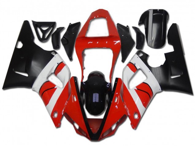 2000-2001 Yamaha YZF R1 Motorcycle Fairing - Red White Glossy Black UK Manufacturers