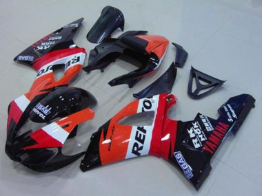 2000-2001 Yamaha YZF R1 Motorcycle Fairing - Orange White Red Black Repsol UK Manufacturers