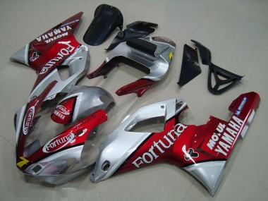 2000-2001 Yamaha YZF R1 Motorcycle Fairings - Silver Red Fortuna Motul 7 UK Manufacturers