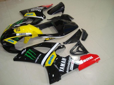 2000-2001 Yamaha YZF R1 Motorcycle Fairings - Glossy Black Yellow White Red Monster Motul UK Manufacturers