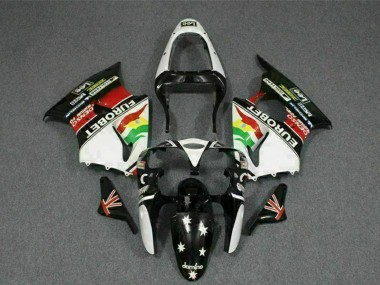 2000-2002 Kawasaki ZX6R Motorcycle Fairings - White Red Yellow Green Glossy Black Star EuroBet UK Manufacturers