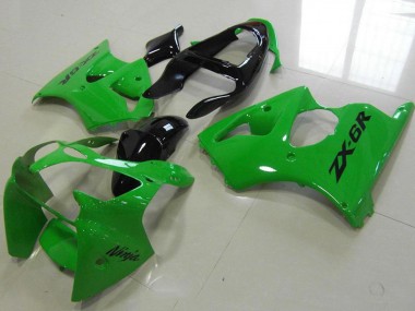 2000-2002 Kawasaki ZX6R Motorcycle Fairing - Green Glossy Black UK Manufacturers