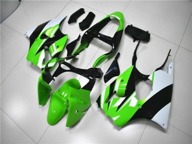 2000-2002 Kawasaki ZX6R Motorcycle Fairing Kits - Green White Black UK Manufacturers