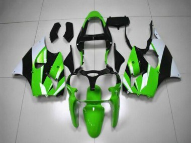 2000-2002 Kawasaki ZX6R Motorcycle Fairing Kits - Green White Black UK Manufacturers