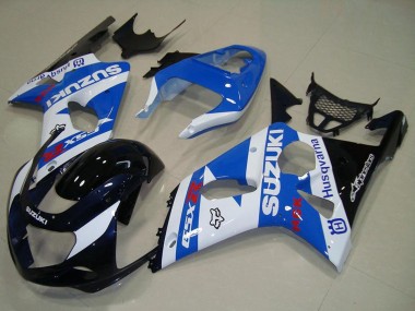 2000-2002 Suzuki GSXR 1000 Motorcycle Fairings - White Blue Glossy Black UK Manufacturers