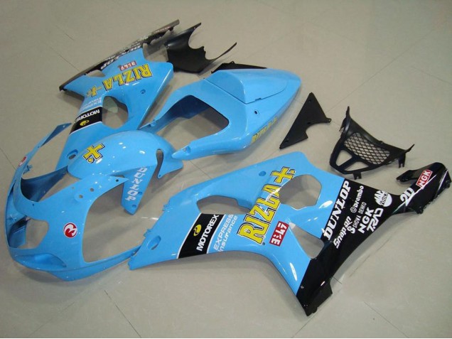 2000-2002 Suzuki GSXR 1000 Motorcycle Fairings - Light Blue Yellow Black Rizla UK Manufacturers