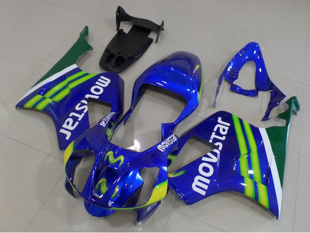 2000-2006 Honda VTR1000 Motorcycle Fairings - Blue Green White MoviStar UK Manufacturers