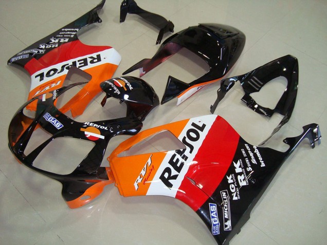 2000-2006 Honda VTR1000 Motorcycle Fairings - Orange White Red Glossy Black Repsol UK Manufacturers