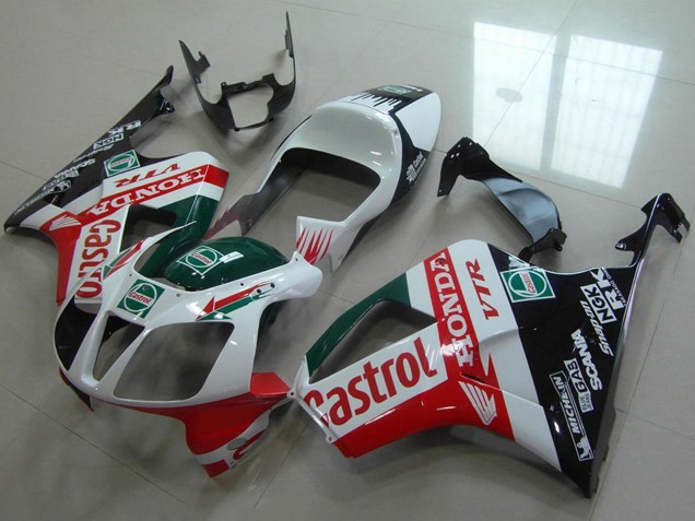 2000-2006 Honda VTR1000 Motorcycle Fairing - White Red Green Glossy Black Castrol UK Manufacturers