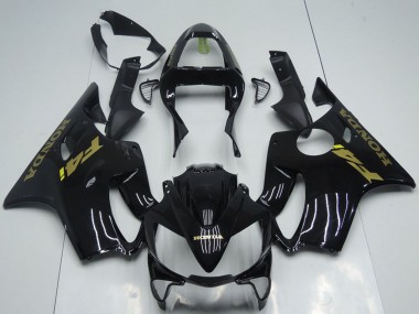 2001-2003 Honda CBR600 F4i Motorcycle Fairings - Glossy Black Gold Decals UK Manufacturers