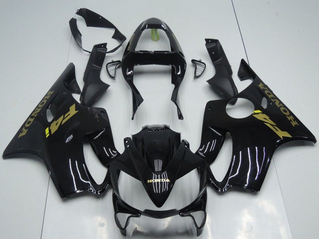2001-2003 Honda CBR600 F4i Motorcycle Fairings - Glossy Black Gold Decals UK Manufacturers