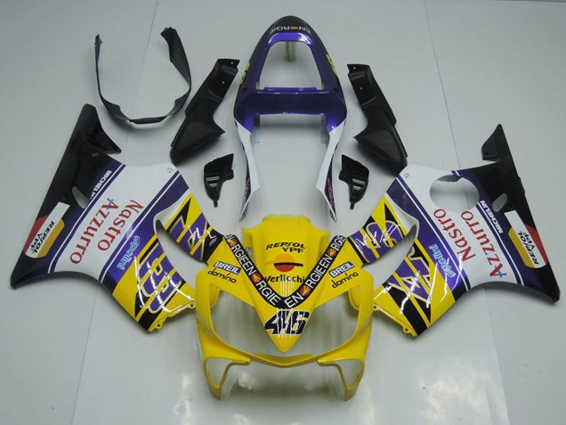 2001-2003 Honda CBR600 F4i Motorcycle Fairings - Yellow White Blue Black Red Nastro Azzurro UK Manufacturers