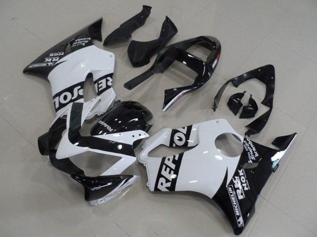 2001-2003 Honda CBR600 F4i Motorcycle Fairings - White Glossy Black Repsol UK Manufacturers