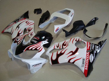 2001-2003 Honda CBR600 F4i Motorcycle Fairings - White Red Glossy Black Flame UK Manufacturers