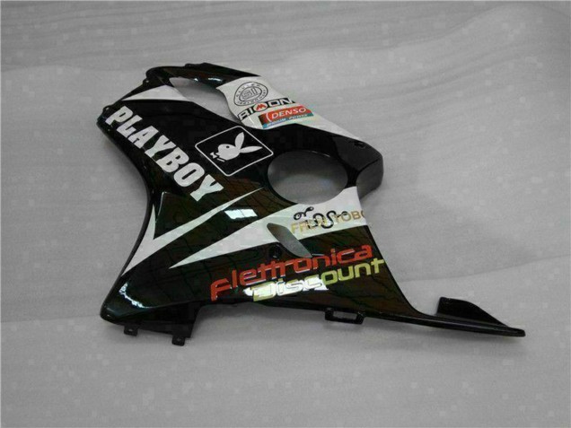 2001-2003 Honda CBR600 F4i Motorcycle Fairings - White Yellow Glossy Black Playboy UK Manufacturers