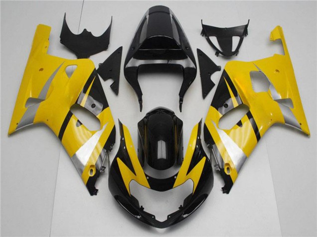 2001-2003 Suzuki GSXR 600/750 Motorcycle Fairings - Yellow Silver Glossy Black UK Manufacturers
