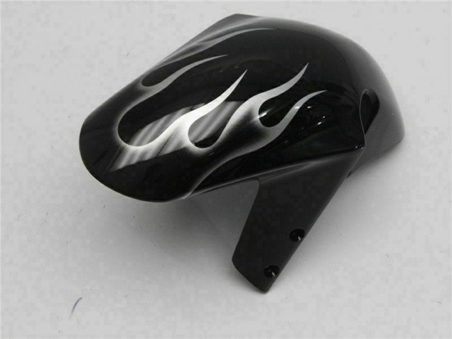 2001-2003 Suzuki GSXR 600/750 Motorcycle Fairings - Glossy Black Silver Flame UK Manufacturers
